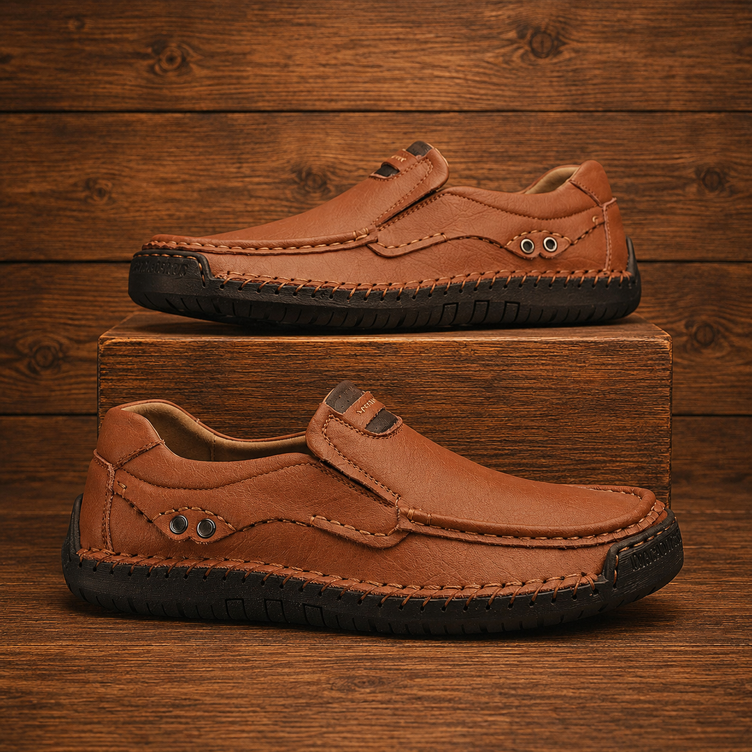 Leather Slip-On Moccasin Shoes