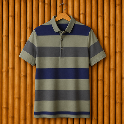 Modern Striped Polo Shirt