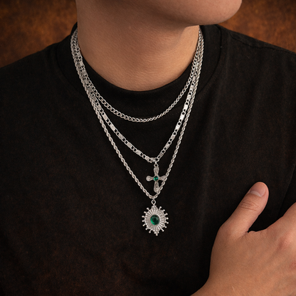 Layered Cross Necklace Set