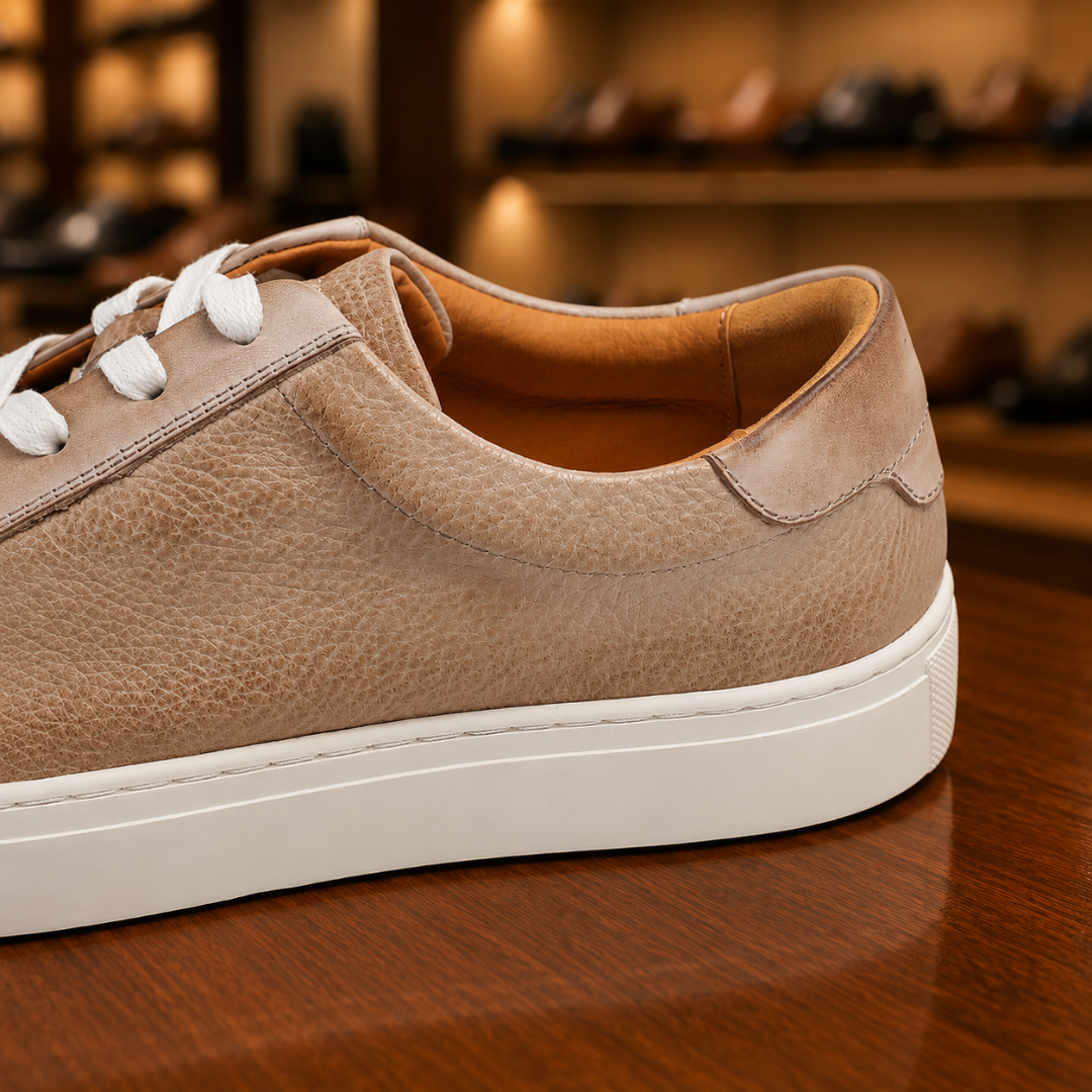 Leather Lace-Up Sneakers