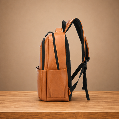 Leather Business Laptop Backpack