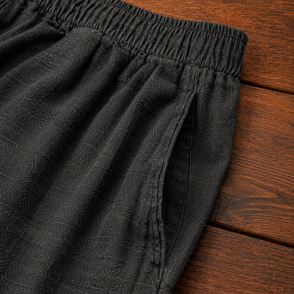 Linen Blend Drawstring Shorts