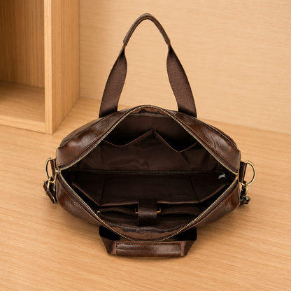 Leather Business Laptop Briefcase