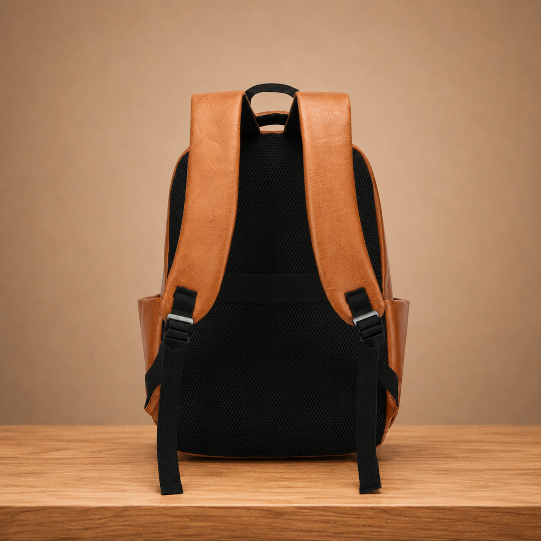 Leather Business Laptop Backpack