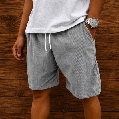 Ribbed Corduroy Drawstring Shorts