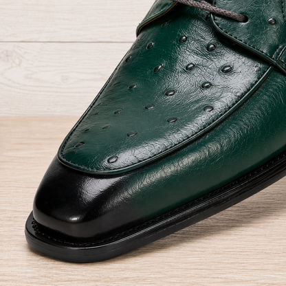Ostrich Embossed Derby Shoes