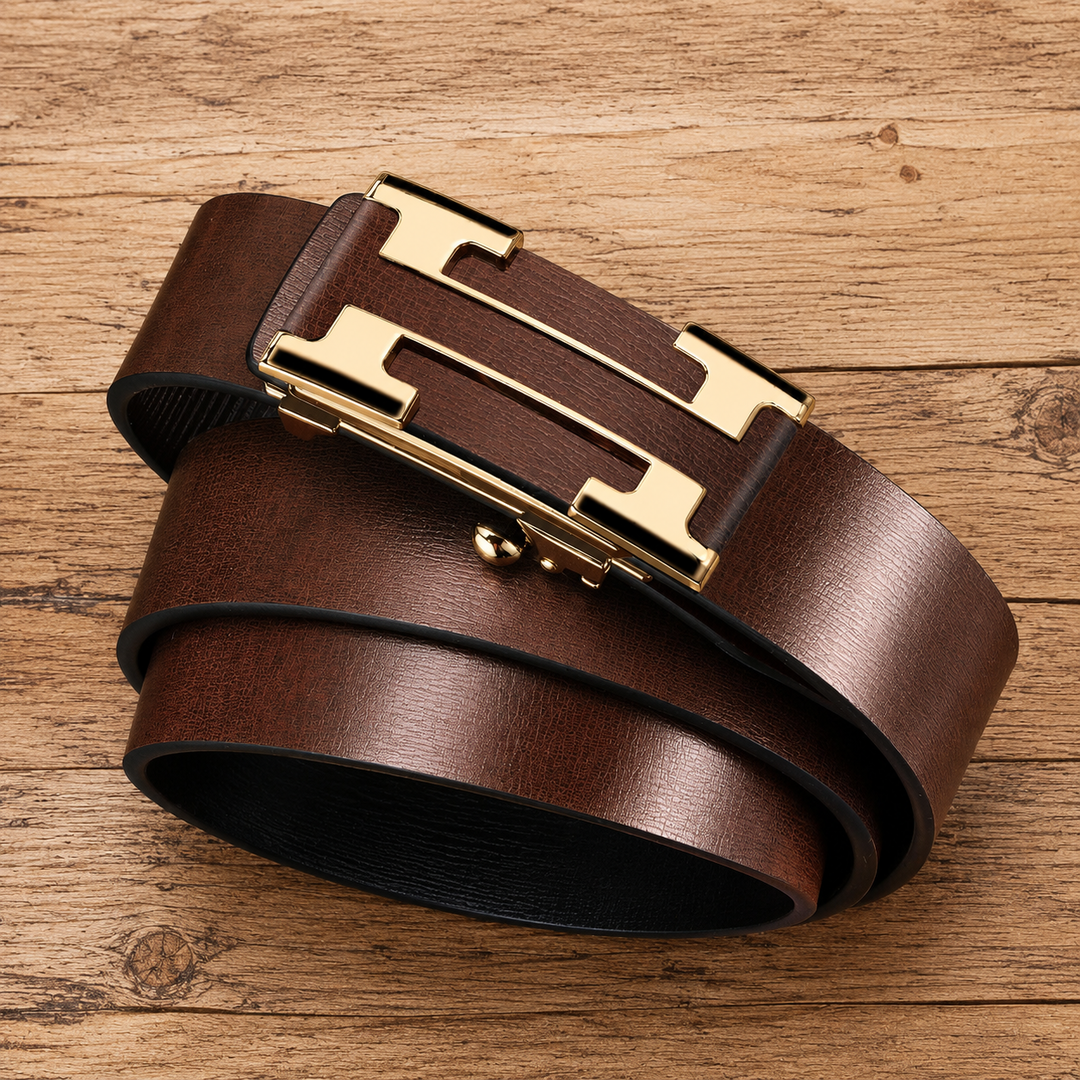 Automatic Ratchet Leather Belt