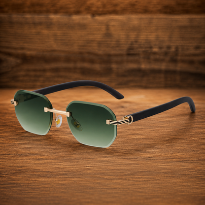 Luxury Rimless Geometric Sunglasses