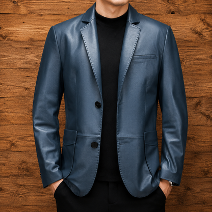 Classic Faux Leather Blazer