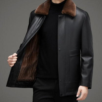 Warm Leather Coat