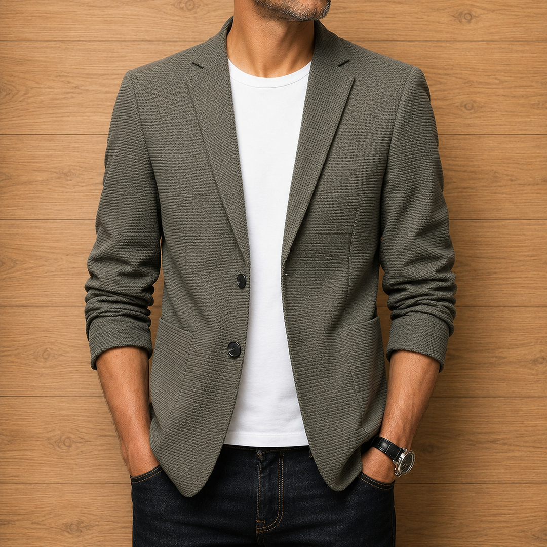 Polished Textured Casual Blazer