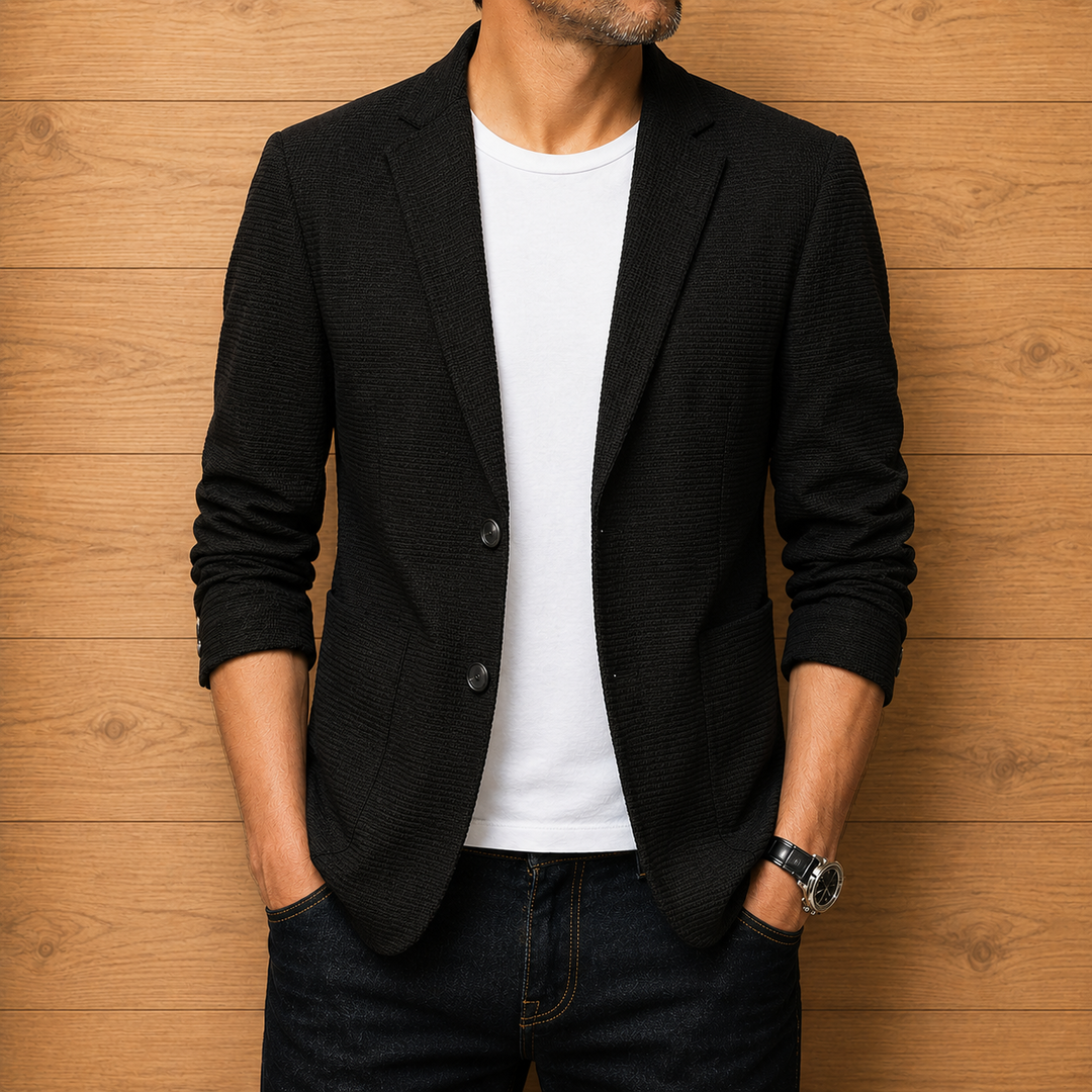 Polished Textured Casual Blazer