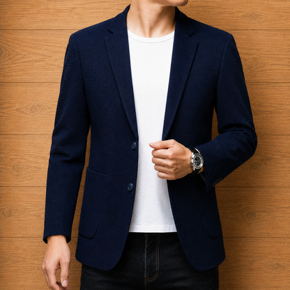 Polished Textured Casual Blazer
