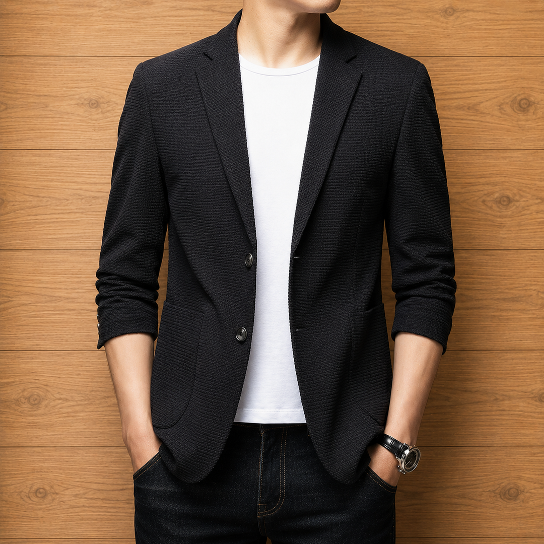 Polished Textured Casual Blazer