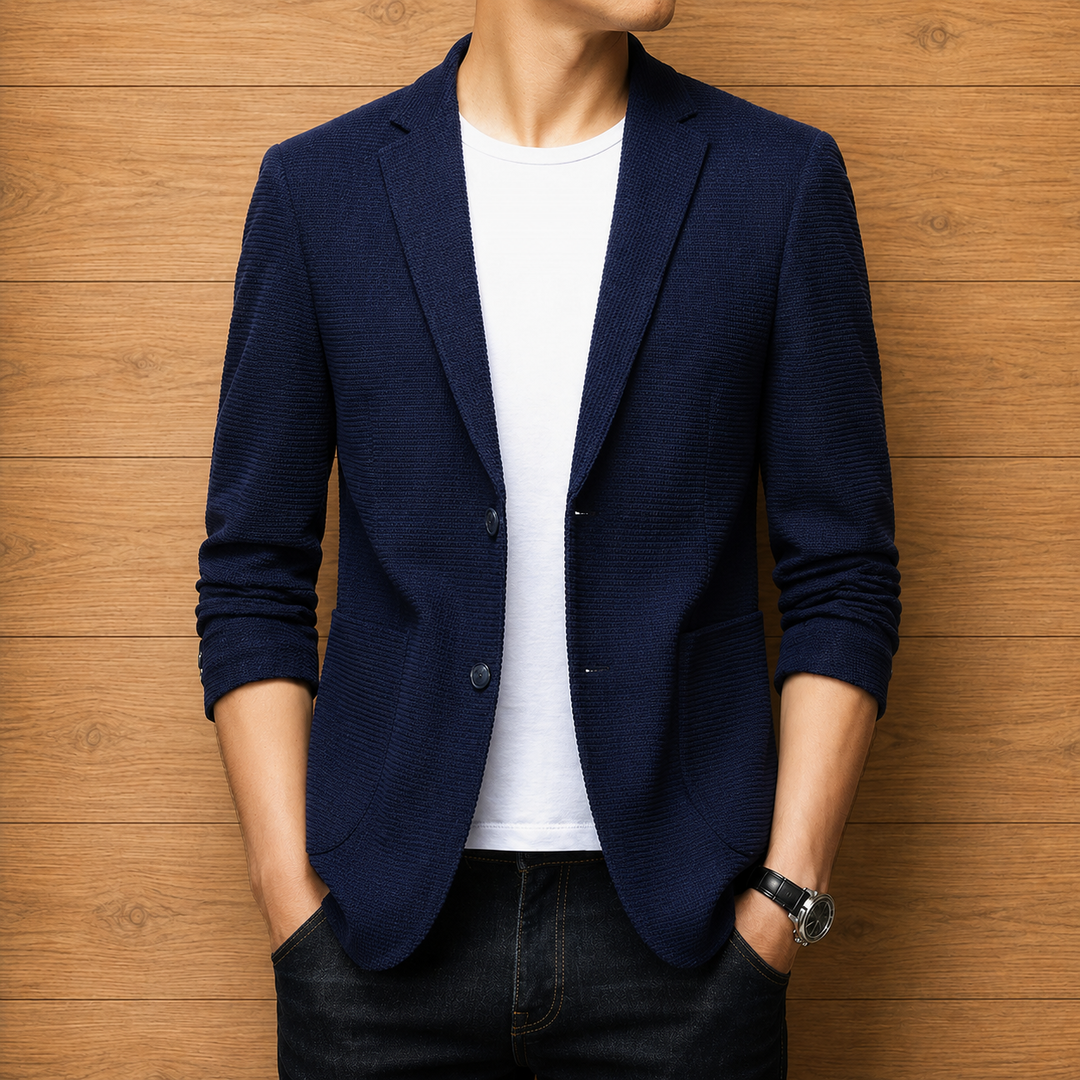 Polished Textured Casual Blazer