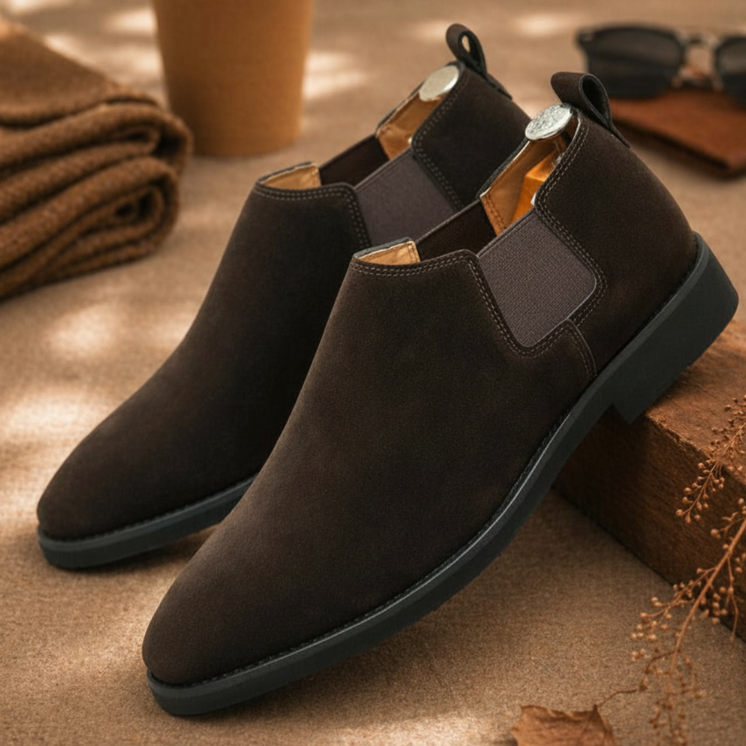 Suede Slip-On Boots