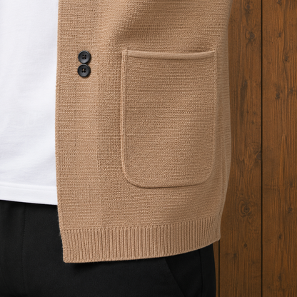 Modern Collarless Knit Cardigan