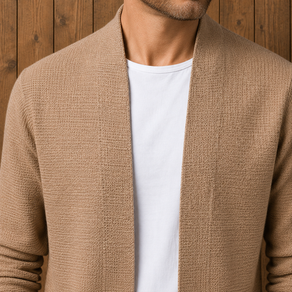Modern Collarless Knit Cardigan