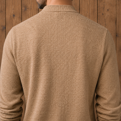 Modern Collarless Knit Cardigan