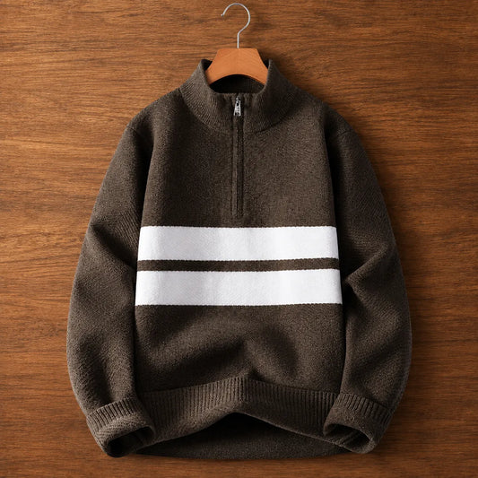 Casual Knit Half Zip Sweater