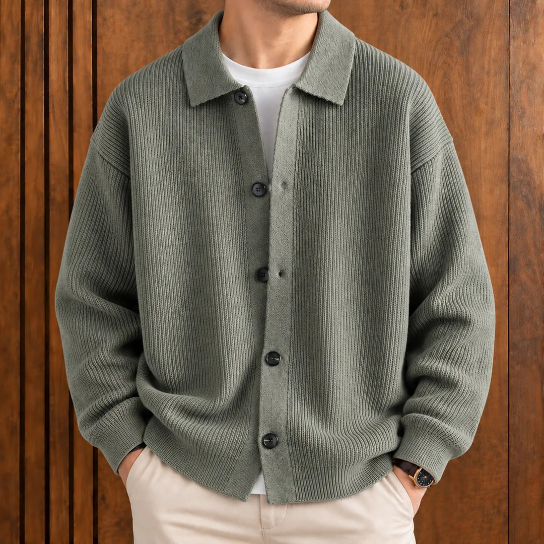 Classic Casual Collared Cardigan