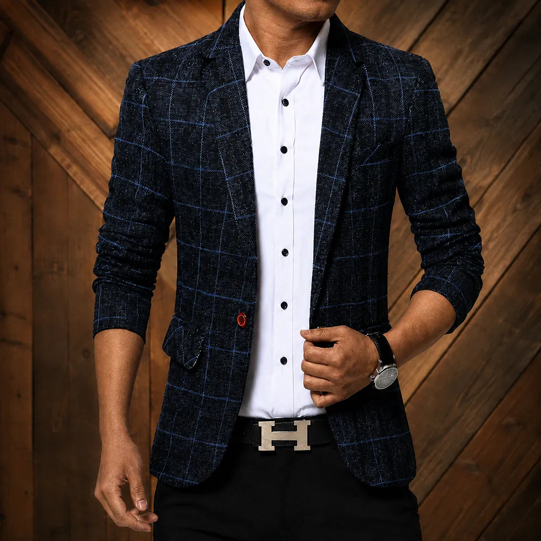 Classic Checkered Blazer