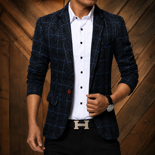 Classic Checkered Blazer