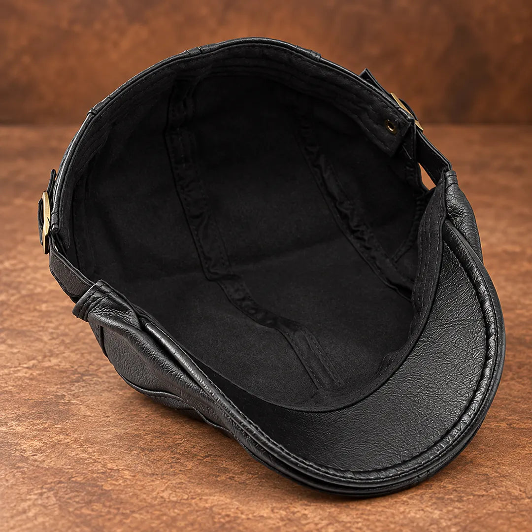 Classic Leather Flat Cap