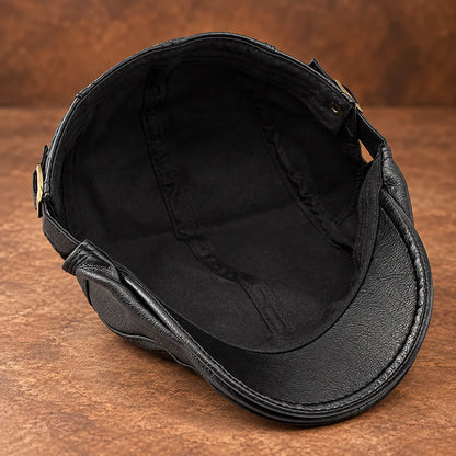 Classic Leather Flat Cap