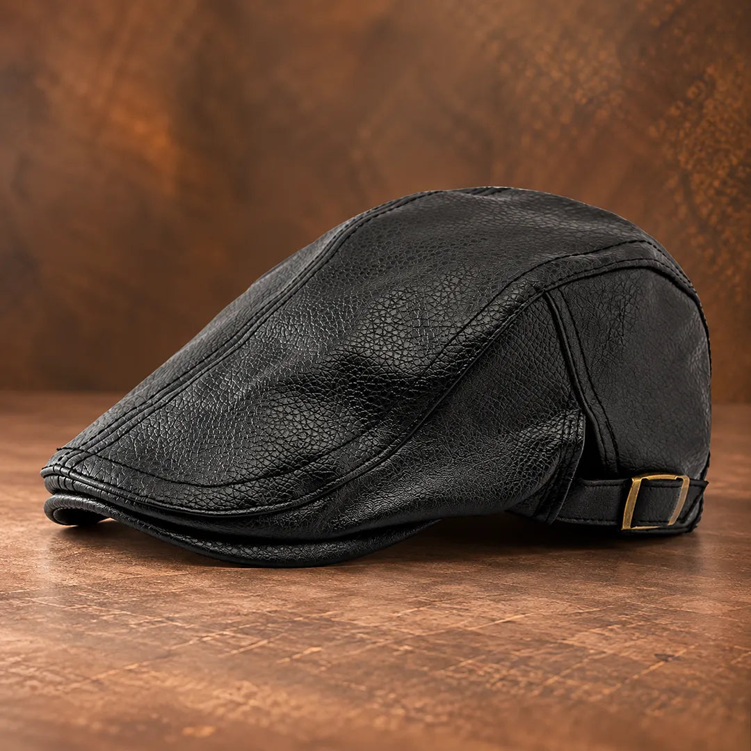 Classic Leather Flat Cap