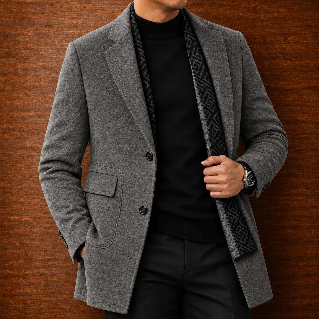 Classic Textured Button Coat