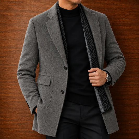 Classic Textured Button Coat