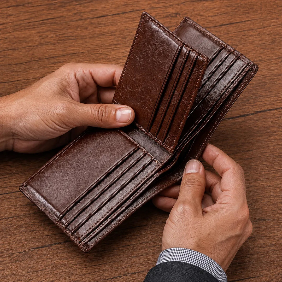 Compact Leather Bifold Wallet