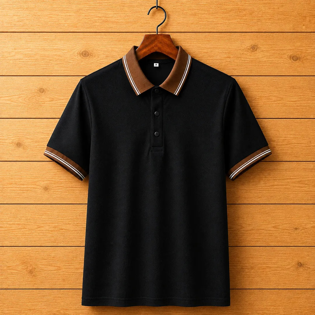 Contrast Collar Polo Shirt