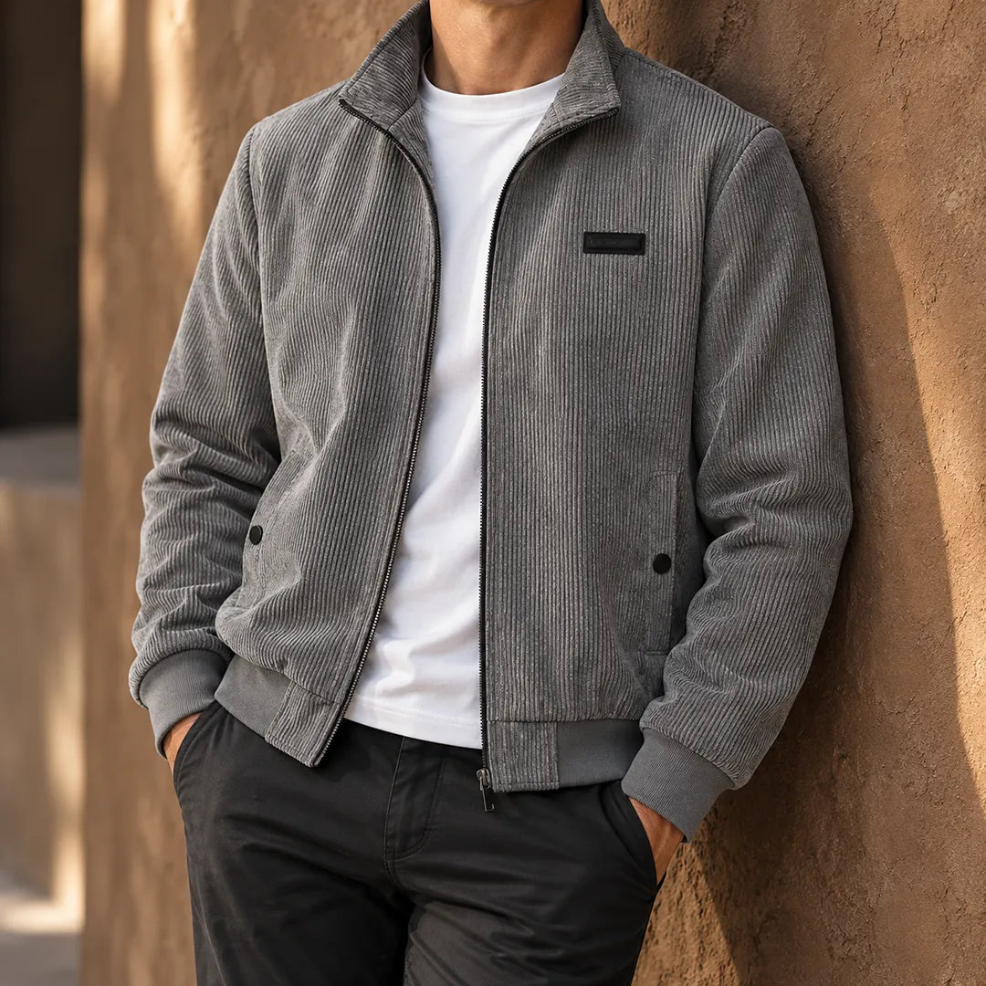 Corduroy Stand Collar Jacket