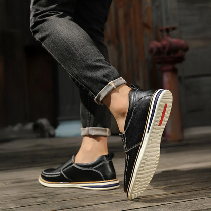 LEATHER SLIP-ON LOAFERS