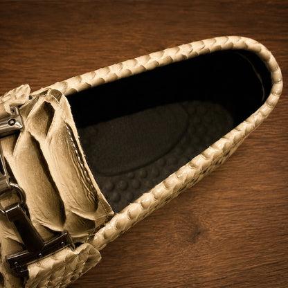 Embossed Reptile Casual Loafers