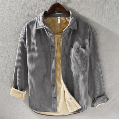 FLEECE-LINED CORDUROY SHIRT