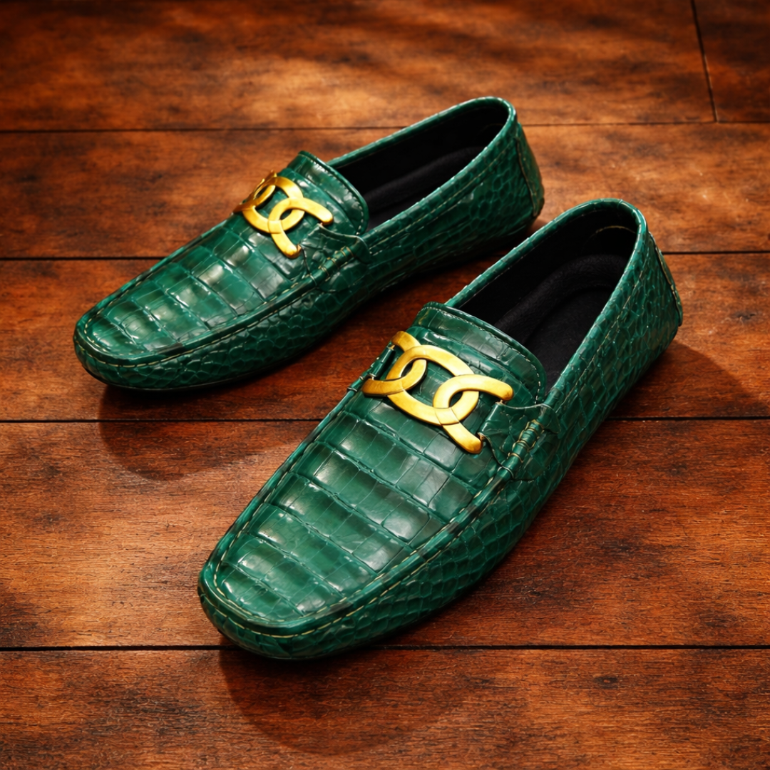 Croc Embossed Loafers