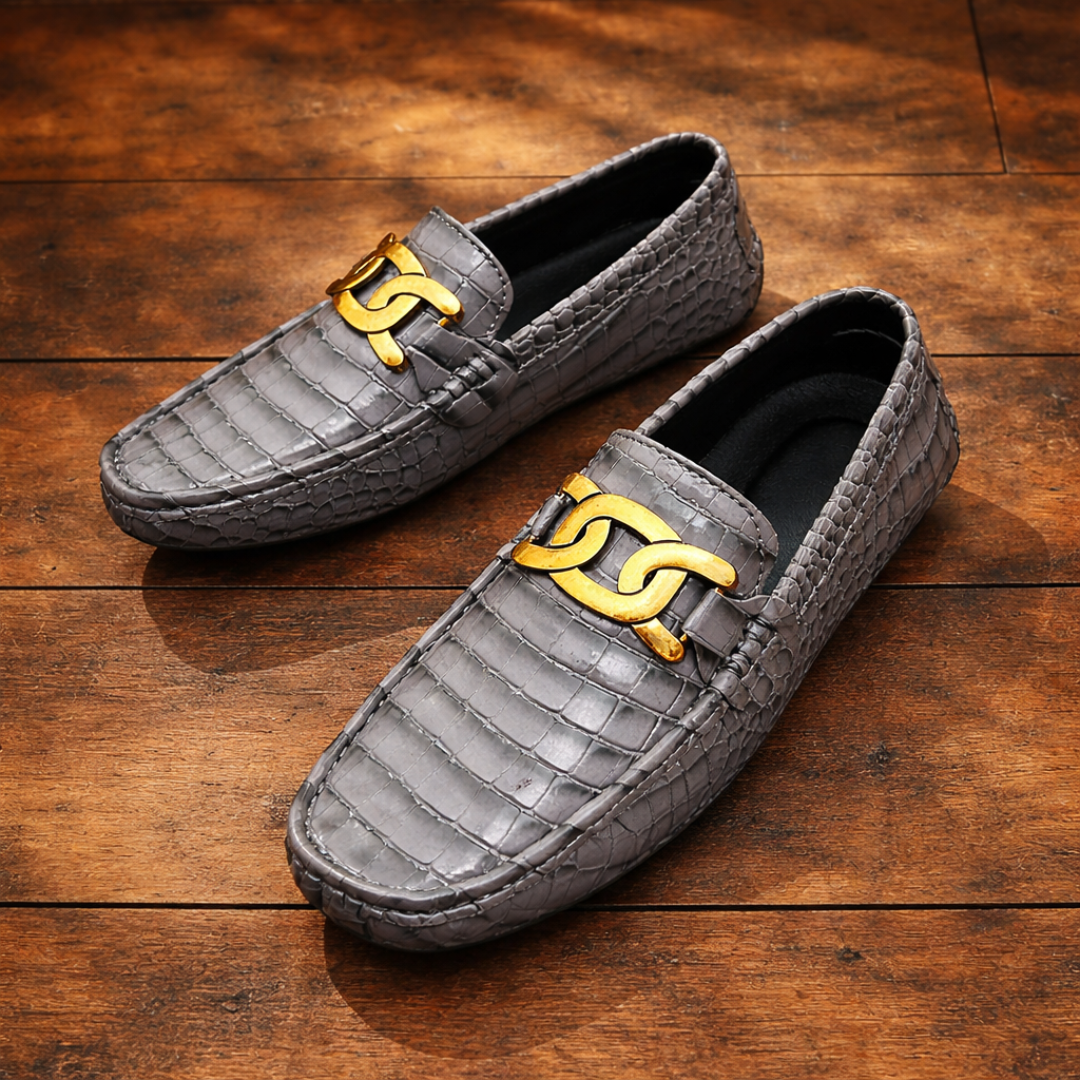Croc Embossed Loafers