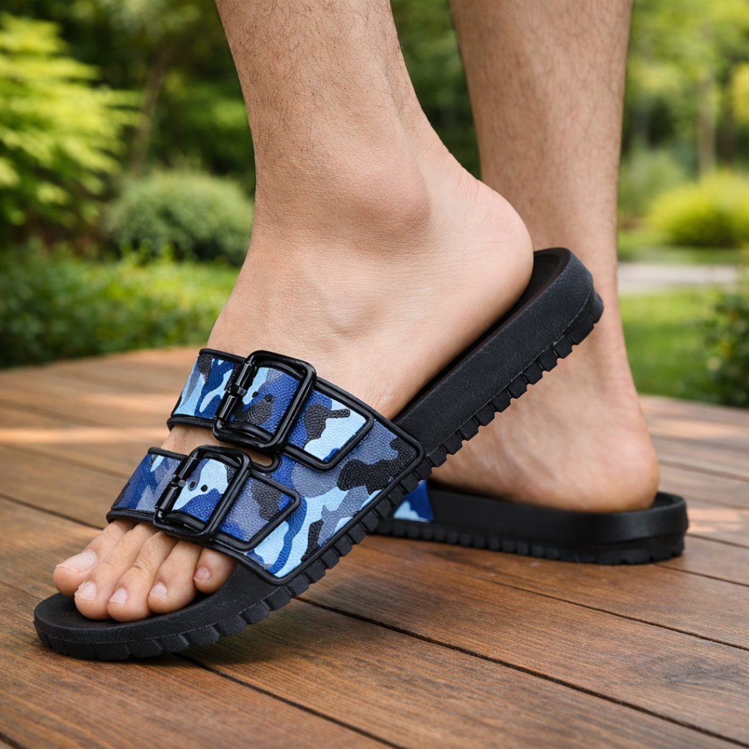 Camo Strap-Slide Sandals