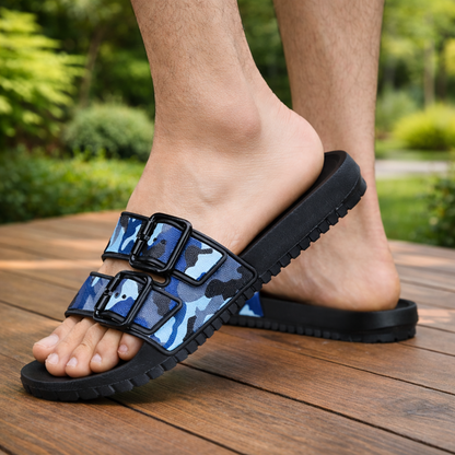 Camo Strap-Slide Sandals