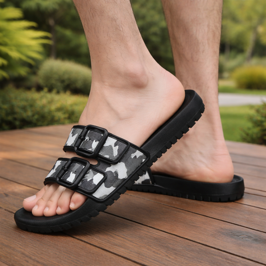 Camo Strap-Slide Sandals