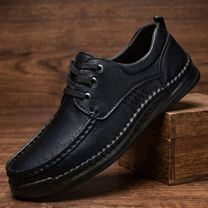 Leather Moc Toe Shoes