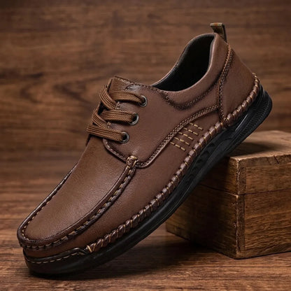 Leather Moc Toe Shoes