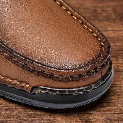 Leather Moc Toe Shoes