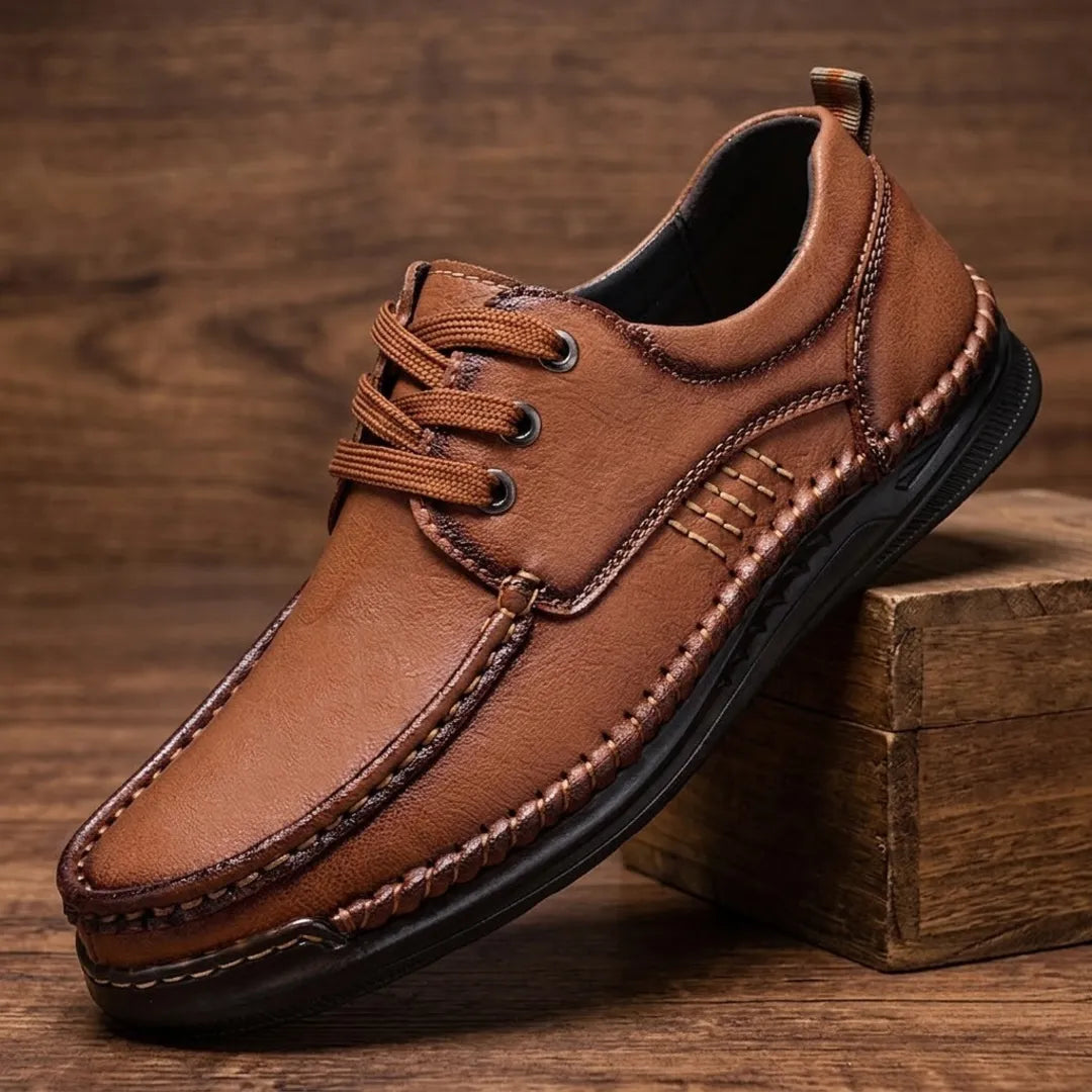 Leather Moc Toe Shoes