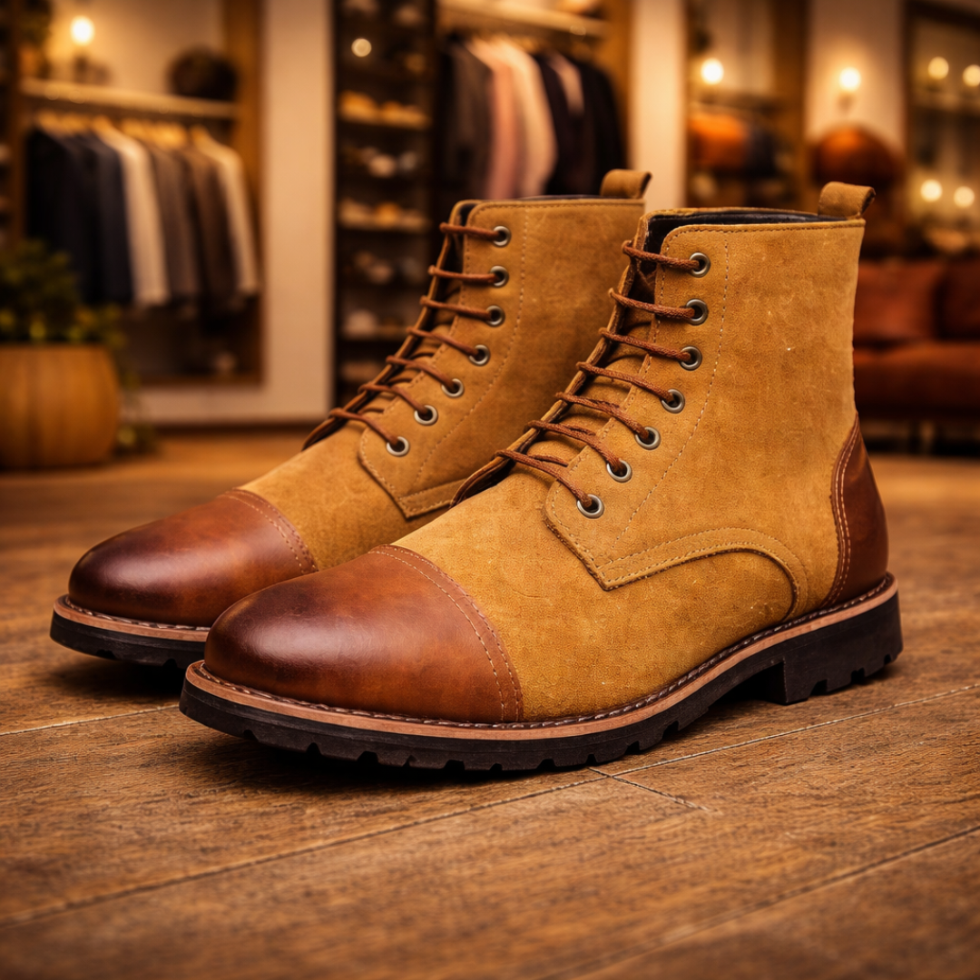 Suede Lace-Up Boots