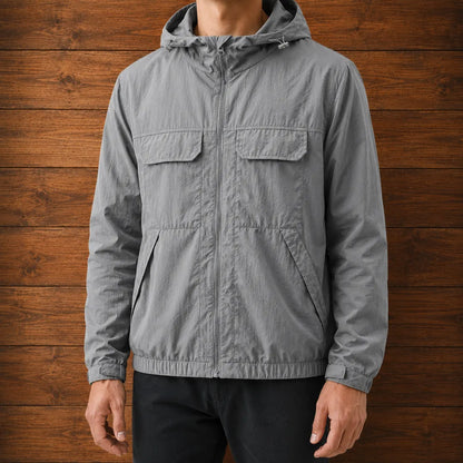Lightweight Hooded Windbreaker Jacket
