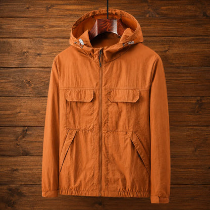 Lightweight Hooded Windbreaker Jacket